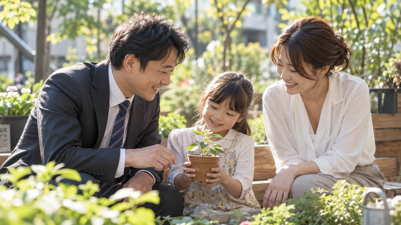 日々の暮らしの中で、家族と穏やかな充実を感じる情景